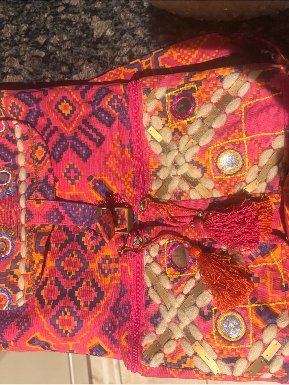 Stela 9 backpack festival Boho brand new Pink Embroidered